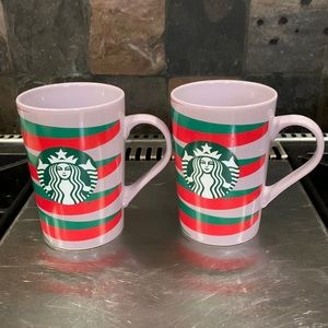 Pair of Starbuck’s Mugs Purple, red & green